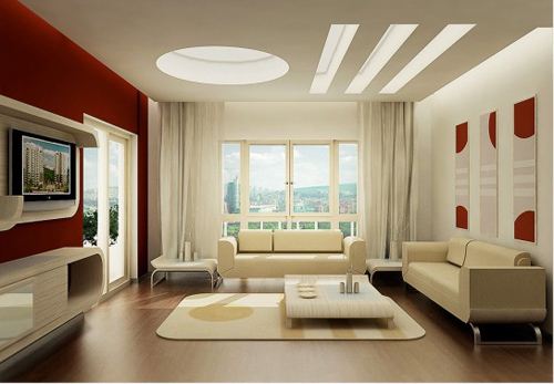 Những mẫu phòng khách đẹp với tông màu trắng đỏ | ảnh 7